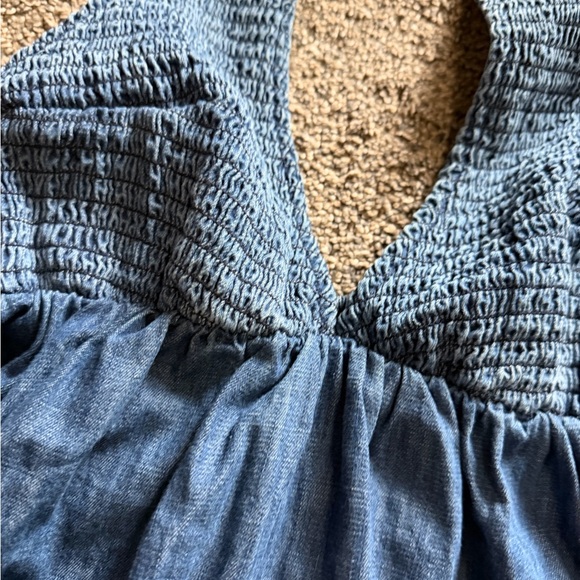 Indigo Dresses & Skirts - BDG Iris Smocked Plunging V-Neckline Halter Mini Dress